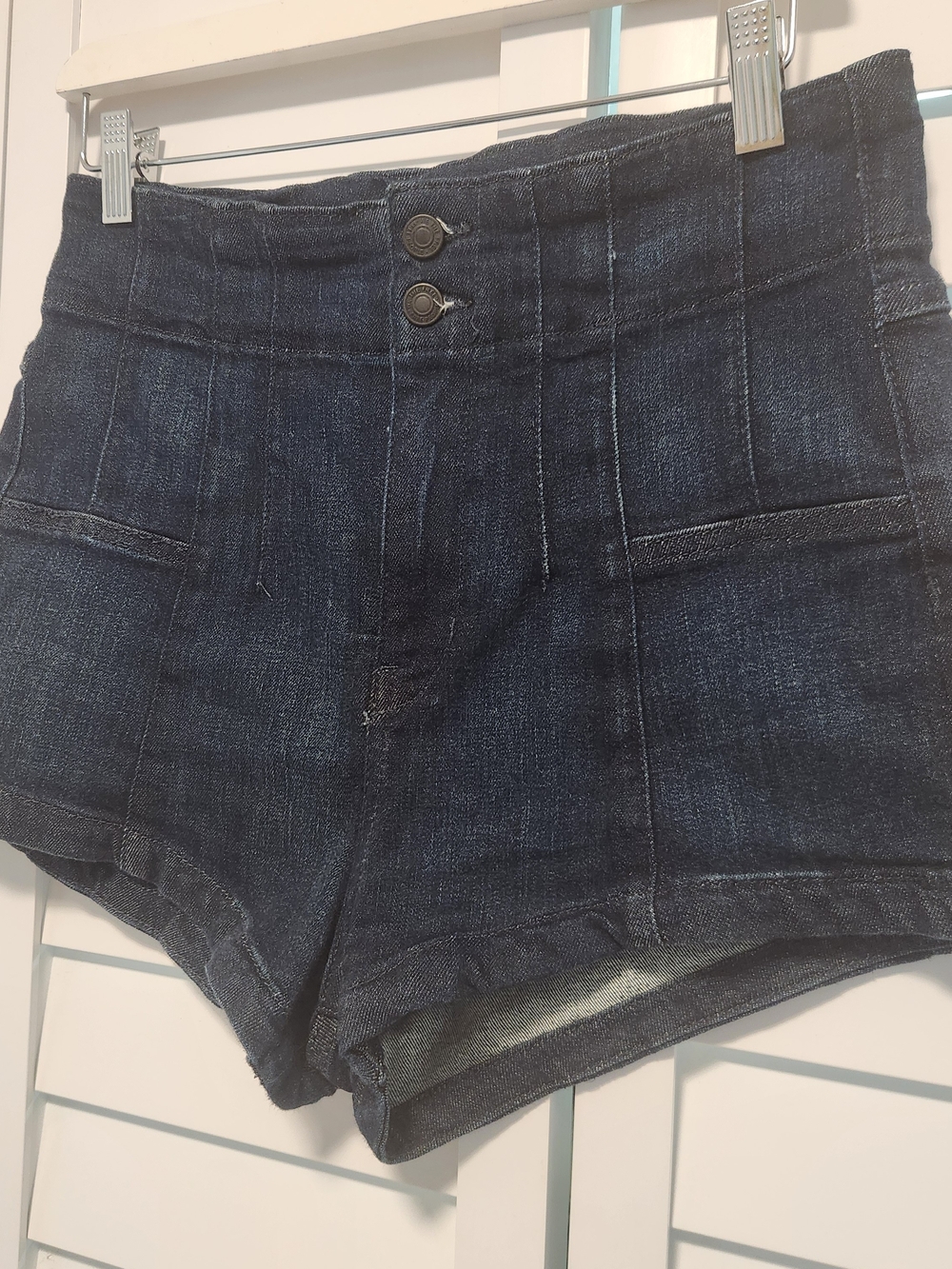 We The Free High-Waist Dark Indigo Denim Shorts